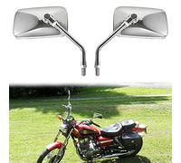 Auzkong Motorcycle Mirrors Chrome, Universal 10mm Motorcycle Rear View Side Mirrors Handle Bar End Chrome Motorcycle Mirrors