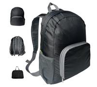 Auzoqric Ultra Lightweight Foldable Backpack, Water Resistant Packable Daypack for Travel, Compact Rucksack with Oxford Polyester Material for Men and Women (Black)