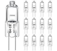 AUZOSL 12 Pack G4 Halogen Bulbs 20W 12V 300LM 2700K Warm White 2 Pin Capsule Light Bulbs, Dimmable 2000h Lifespan 99 CRI No Flicker