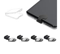 AUZOSL USB C Dust Plug 4 Pack with Anti Lost Adhesive Stickers- USB C Port Cover, Type C Dust Plug, Rubber Dust Plug, C Cover, Dust Protector for USB Ports