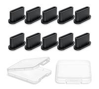 AUZOSL USB C Dust Plugs Pack of 10, Silicone Case, Compatible with iPhone 15/16, Samsung Galaxy, OnePlus, Xiaomi, Motorola, Water Resistant, Transparent, Machine Washable, Port Cover