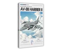 AV-8B Harrier II - Aviation, Fighter Jet Decor Canvas Poster Wall Art Decor Print Picture Paintings for Living Room Bedroom Decoration 20x30inch(50x75cm)