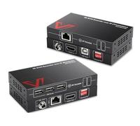 AV Access 120M/390ft 4K KVM Extender over TCP/IP Ethernet, 120Hz High Fresh Rate, 16 Sets DIP Switch, 3 Ports USB 2.0, 4K@30Hz 1080P@120Hz over Single Cat5e/6 Cable, Zero Latency