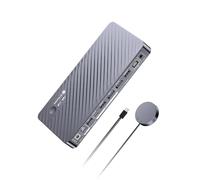 AV Access 8K Docking Station KVM Switch 2 Monitors 2 Computers for Laptop & Desktop, 100W USB-C Charge for Laptop, Ethernet, Dual Monitor 8K@60Hz/4K@165Hz, 4xUSB 3.2, Audio, SD, Wired Remote Control