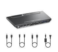 AV Access Docking Station KVM Switch 2 Monitors 3 Computers, 1 Laptop & 2 PCs, Dual 4K@60Hz Monitors, EDID Emulation, 100W USB C Charging, 1G Ethernet, High Refresh Rates, Ideal for Gaming,Home Office