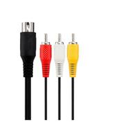 AV Composite Cable Compatible With Sega Genesis 1 / Mega Drive 1, 1.8m RCA Male To 8-Pin DIN Male Cord For Classic Console