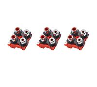 AV concentric socket 4 female RCA socket board mounting jack connector black red 3 pieces Convenient and clever