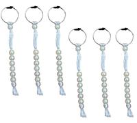 AV Fashion India - 7 Beads Finger Tasbeeh | Saat Daana tasbih for Prayer/Islamic Crystal Stone Mala/Beautiful Tasbih for Muslims for HAJJ and UMRAH | Hand TASBEEH | Pack of 6/White Colour