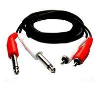 AV Link 2x Male Mono Jack - 2x Male RCA Phono Lead 1.5m