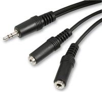 Av Link - 3.5mm Stereo Jack Plug To Twin Sockets Headphone Splitter, 1.2M Black