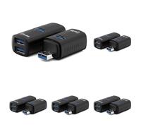 AV:Link | 3-Port Mini USB Type-A Hub for Effortlessly Expanding your USB-Slots with High-Speed Data Transfer Rates | Supports Transfer Speeds Up To 5Gbps (USB3.2) & 480Mbps (USB2.0) (Pack of 5)