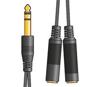 AV:Link | 6.3mm Stereo Jack Headphone/Audio Splitter Lead | 0.2m