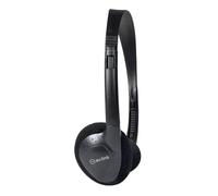 AV:Link Comfortable Stereo TV Headphones with Long Cable 5 Metre Cable and In-line Volume Control, Foldable Design, Right Angled 3.5mm Stereo Jack Connector & 6.3mm Jack Adaptor