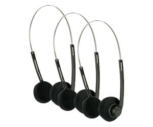 AV:Link | Lightweight Basic Stereo Headphones (Pack of 3)