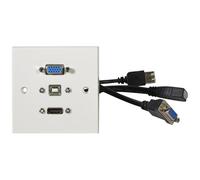 AV:Link | Multimedia Wallplate with VGA, USB Type-B, and 4K HDMI Sockets: Versatile Connectivity Solution for Home, Office, and Education