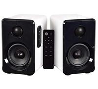 AV:Link | Powered Bluetooth Bookshelf Monitors With Wireless Remote Control | White