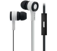 AV:LINK - Rubberised Stereo Earphones with Handsfree, Black/White