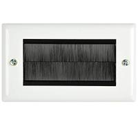 AV Link Wallplates Steel Brush Double Gang White