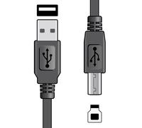 AV:Link USB 2.0 Type A Plug to Type B Plug Leads - 1.5m