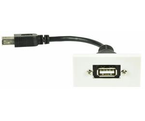 AV:Link Wall Plate Module - USB2.0 Type-A Socket to Female Tail