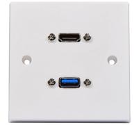 AV:Link White Hdmi V2.1 Wall Plate With Cable Uhd 8K Tv Faceplate - Easy Fit