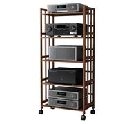 AV Ma Record Player Stand - Turntable Shelf o Rack 5-Tier Ste Cabinet for Living Room & Game Room Corner TV Stand (50x38x158cm) - Small Entertainment Center