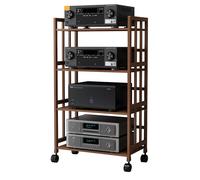 AV Ma Record Player Stand Turntable Shelf & Ste Cabinet - 4-Tier o Rack for Living Room & Game Room Cact Entertainment Center (80x38x123cm)