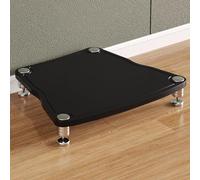 AV Ma Stand Corner Shelf Wooden o Rack for Record Player & Ste Shock Absing Feet 1 Tier Cabinet for Home/Office Black Conent Tower