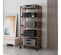 AV Media Stand - Audio-Visual Shelving Cabinet, Corner Stereo Rack, Record Player Console, Gaming Media Tower, Stylish Wooden AV Rack for Home Entertainment.