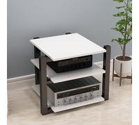 AV Media Stand - Audio-Visual Shelving Cabinet, Stereo Rack Tower, Record Player Console, Gaming Shelf, Corner TV Stand, Compact Entertainment Center, Modern Design
