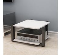 AV Media Stand - Audio-Visual Shelving Stereo Cabinet Compact Gaming Console Record Player Storage Corner TV Stand Multi-Function Audio Rack Tower for Small Spaces