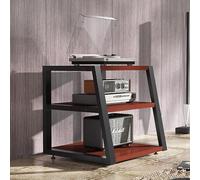 AV Media Stand Stereo Component Cabinet, 2/3/4-Tier Audio Rack Video Game Console Shelf with Adjustable Feet, Corner Audio Racks for Gaming, Meeting, Living, Recording Room(Black,60x52x35cm)