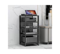 AV Media Stand Stereo Components Cabinet Wooden Record Player Stand with Adjustable Shelves Modern HiFi Stand Audio Rack Tower for Game Console(Nero,5 Tier)