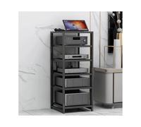 AV Media Stand Stereo Components Cabinet Wooden Record Player Stand with Adjustable Shelves Modern HiFi Stand Audio Rack Tower for Game Console(Nero,6 Tier)