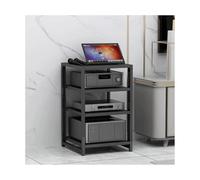 AV Media Stand Stereo Components Cabinet Wooden Record Player Stand with Adjustable Shelves Modern HiFi Stand Audio Rack Tower for Game Console(Nero,4 Tier)