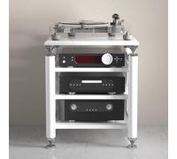 AV Rack Cabinet - Home Theater TV Stand DVD Storage Tower Corner Shelf Entertainment Unit White (62 x 57 x 78 cm) - Stylish & Functional for Modern Living Rooms.