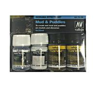 Vallejo VAL73189 Modelling Paint, Mud & Puddles Pigment Set 4 X 35ml, 35 ml (Pack of 4)