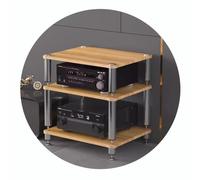 AV Shelf HiFi Rack for Audio Video Components, 2-4 Tiers, Shock-Absorbing Feet, Ideal for Record Players and Media Cabinets