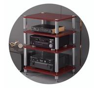 AV Shelf HiFi Rack for Audio Video Components, 2-4 Tiers, Shock-Absorbing Feet, Ideal for Record Players and Media Cabinets