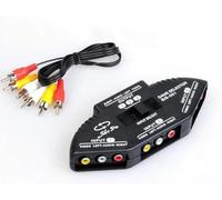 AV Switch 3 Way Outlets Converter Port Splitter RCA Audio Video AV Switch Box Game Selector (3 in 1 Out) for TV