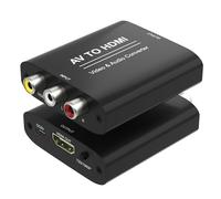 AV to HDMI Converter, RCA to HDMI Converter, RCA to HDMI Converter, CVBS Composite RCA Audio Video Adapter, 1080P, PAL/NTSC, Red, White, Yellow to HDTV, Adapter Compatible with Players