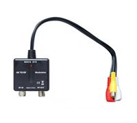 AV to RF Modulator M03 NTSC CH3 VHF Frequency PLL Phase Locked Loop Control with Audio Video Input and RF Coaxial Output for Cable TV System Compatible with 75 Ohm Impedance and USB 5V DC Power