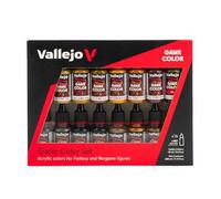 Vallejo Game Color Leather and Metal Paint Set 16x18ml Bottles VAL72189