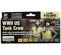 Vallejo VAL70186 AV Model Color Set-WWII US Tank Crew (8), Various