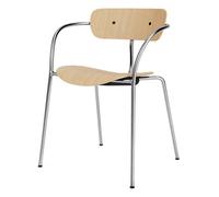 AV2 Pavilion Chairs with Armrests, Chrome Frame - Set of 2 Oak one size