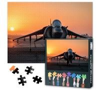 AV8B Harrier Jet Jigsaw Puzzles for Adults 1000 Piece Airplane Decor Aviation Wall Art Military Poster Vertical Takeoff Plane Picture Tactical Outpost Home Gym Hobby Toy Premium Paper 27.5x19.7 Inch