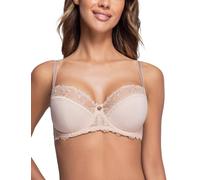 AVA 1030 Underwired Half Padded Full Cup Bra Not Separable Regulated Straps Made in EU, Beige,40E