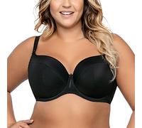 AVA 1263 Underwired Padded Plain Bra Full Cup Plus Size Maxi Not Removable Regulated Straps Not Patterned - Made in EU, Black,36E
