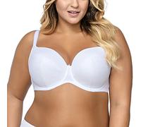 AVA 1263 Underwired Padded Plain Bra Full Cup Plus Size Maxi Not Removable Regulated Straps Not Patterned - Made in EU, White,34DD