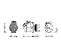 AVA Aircon Compressor AIAK275 for AUDI A4 B6 (2001) A4 1.9 TDI etc
